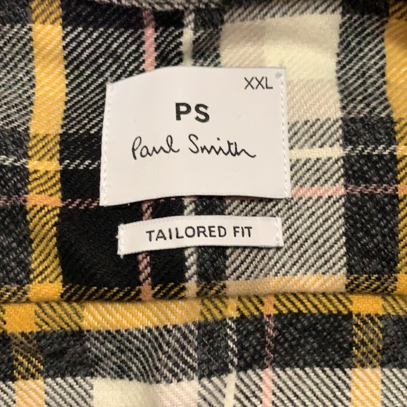 Paul Smith Men's Casual Plaid Shirt - Yellow, Black, and White - Picture 2 of 3